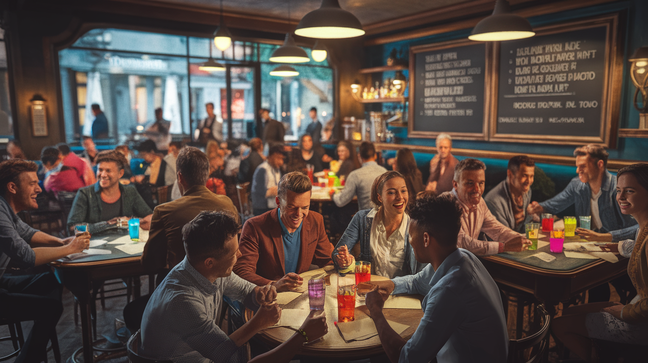 découvrez l'ambiance conviviale des soirées quiz dans les bars de lyon ! testez vos connaissances, défiez vos amis et profitez d'une atmosphère festive tout en sirotant vos boissons préférées. parfait pour passer une excellente soirée entre amis ou rencontrer de nouvelles personnes !